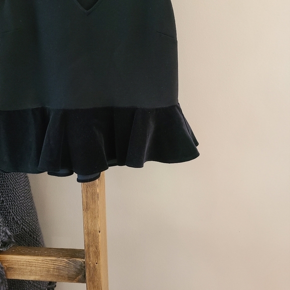 J.Crew Black Peplum Blouse with Velvet Trim (Size XS) NWT - Picture 3 of 6